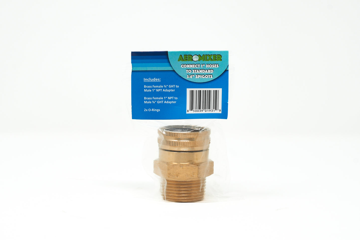 1" to 3/4" Brass Garden Hose Adapter