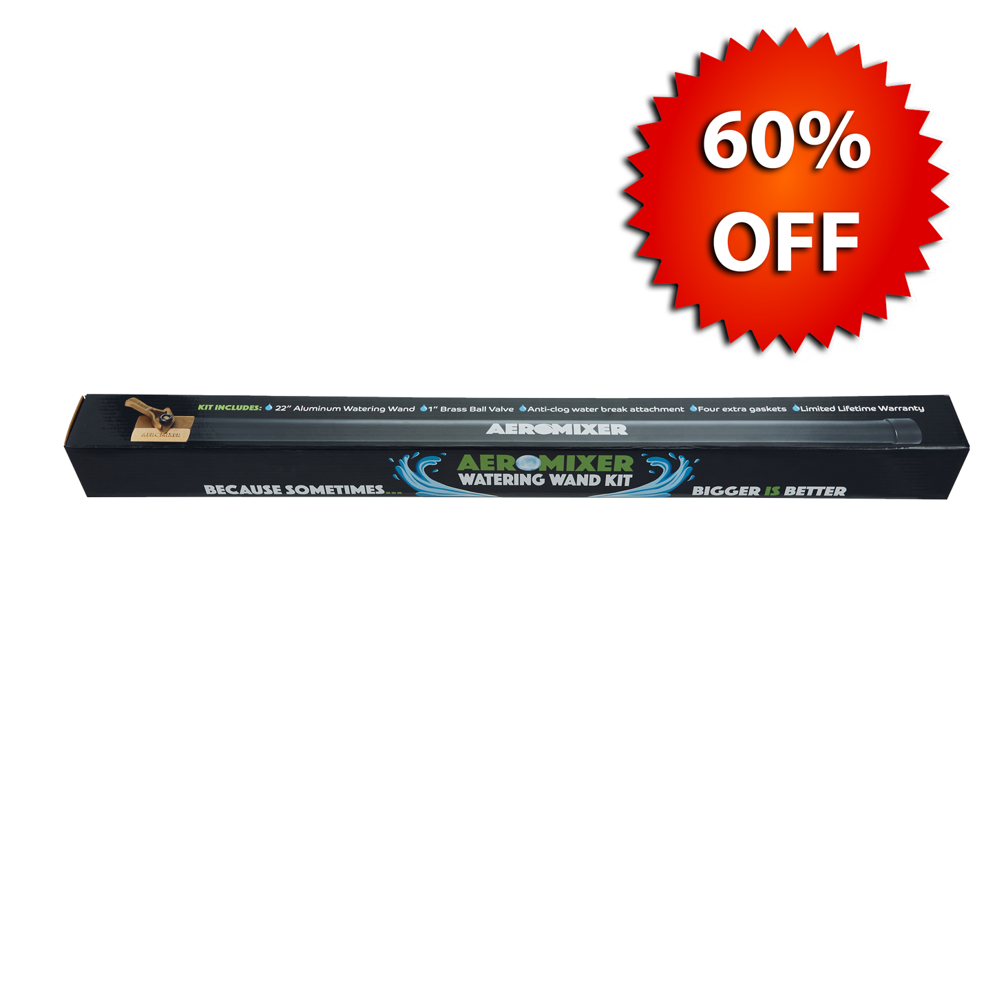 Aeromixer's 1" Watering Wand Kit